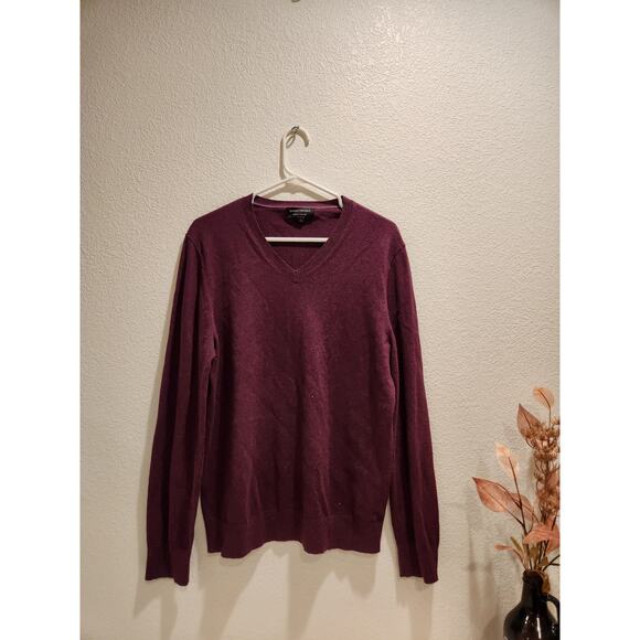 Banana Republic‎ Luxe Yarn Cashmere Silk Blend Sweater M Plum Purple Soft Knit - Picture 1 of 4